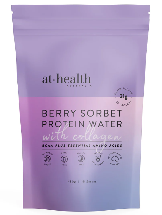 At Health Australia Berry Sorbet Protein Water with Collagen 450g