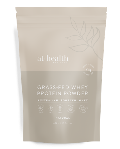 At Health Australia Grass-Fed Whey Protein Powder Natural 450g