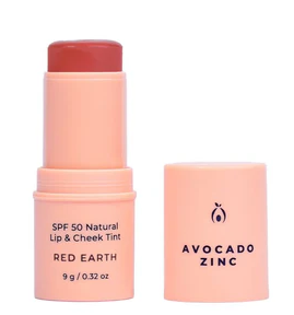 Avocado Zinc SPF50 Natural Lip & Cheek Tint - Red Earth