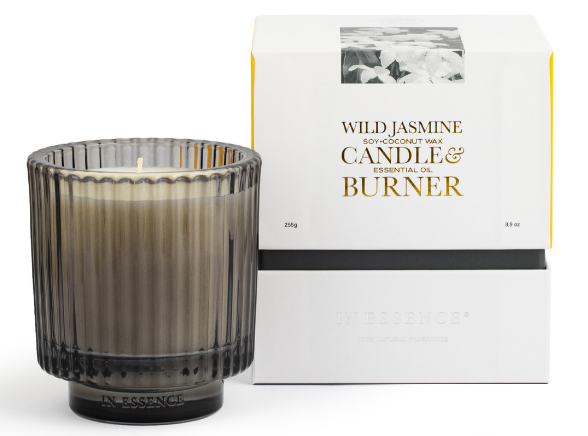 In Essence Wild Jasmine Soy + Coconut Wax Candle & Essential Oil Burner 255g