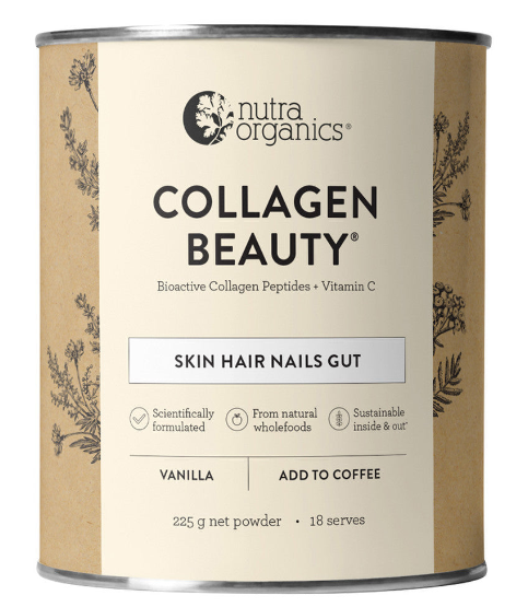 Nutra Organics Collagen Beauty with Bioactive Collagen Peptides + Vitamin C Add to Coffee Vanilla 225g