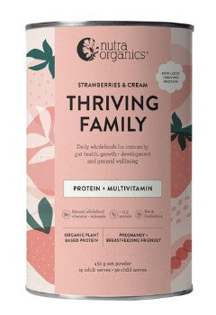 Nutra Organics Thriving Family Protein Strawberries & Cream 450g