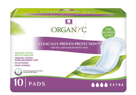 Organyc Organic Bladder Control Pads EXTRA/MAXIMUM 10 Pack