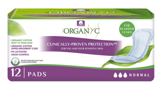 Organyc Organic Bladder Control Pads MODERATE 12 Pack