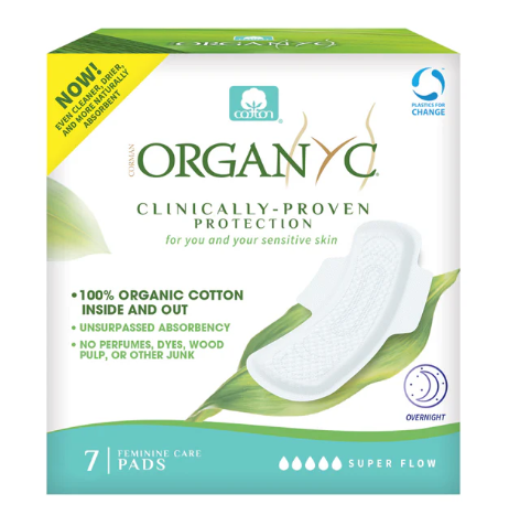Organyc Organic Overnight Pads - Super Flow 7 Pack
