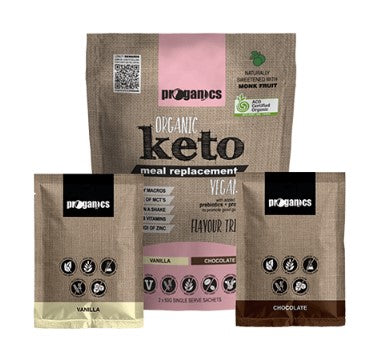 Proganics Organic Keto Meal Replacement Flavour Pack 2x Sachets