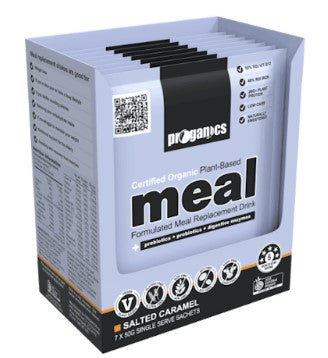 Proganics Organic Plant-Based Meal Replacement Shake Salted Caramel 7x Sachets