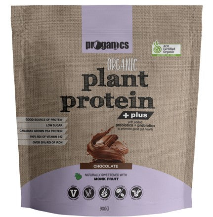 Proganics Organic Plant Protein Plus Chocolate 900g
