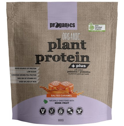Proganics Organic Plant Protein Plus Salted Caramel 900g