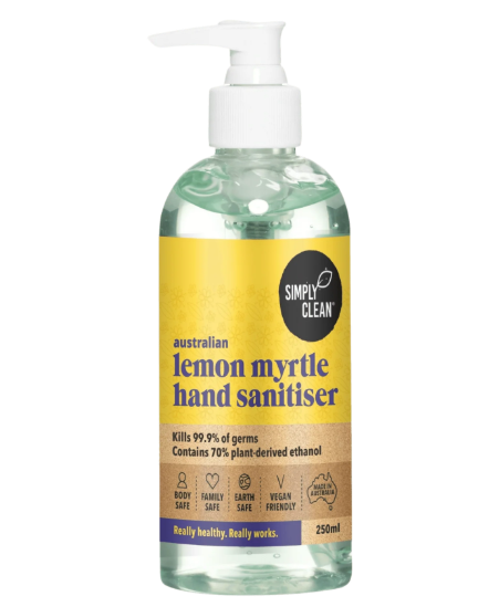 Simply Clean Australian Lemon Myrtle Hand Sanitiser 250ml