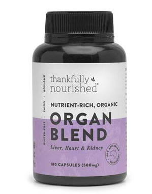 Thankfully Nourished Australian Organic Organ Blend 180Caps