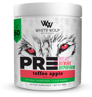 White Wolf Nutrition PR3 Natural Pre-Workout Toffee Apple 240g