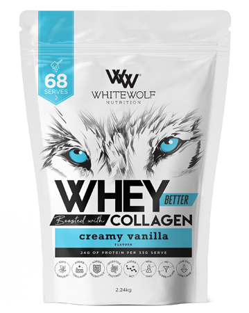 White Wolf Nutrition Whey Better Protein Blended with Collagen Creamy Vanilla 2.24kg