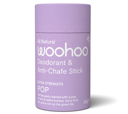 Woohoo Natural Deodorant & Anti Chafe Stick - Pop 60g