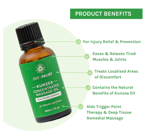 Zea Relief Kunzea Concentrated Massage Oil 30ml