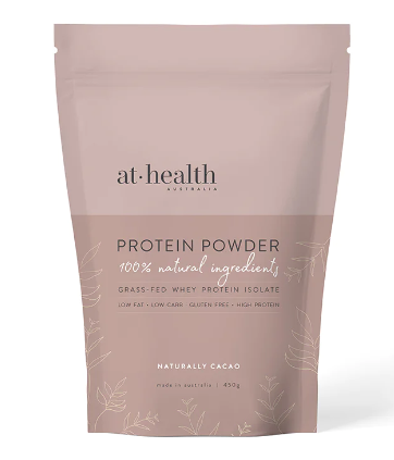 At Health Australia Grass-Fed Whey Protein Isolate Naturally Cacao 450g