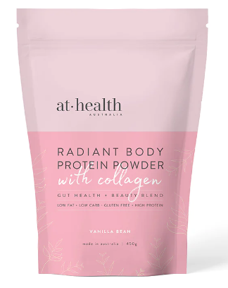 At Health Australia Radiant Body Protein Powder with Collagen Vanilla Bean 450g