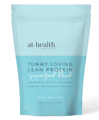 At Health Australia Tummy Loving Lean Protein + Superfood Blend Vanilla Bean & Chia 450g
