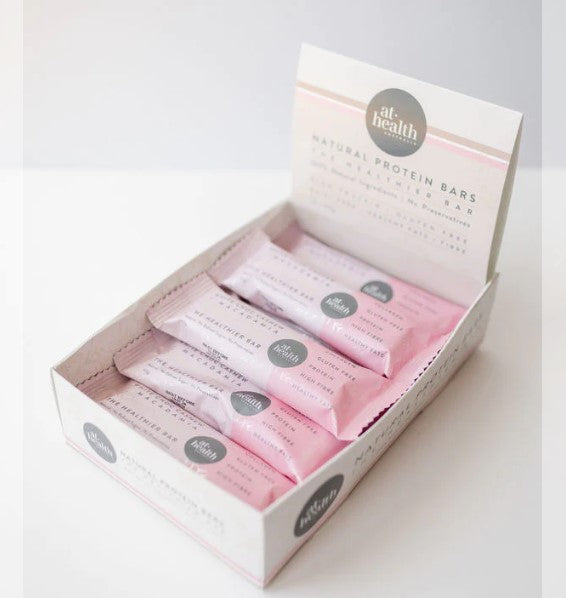 At Health Australia White Choc Cashew & Macadamia Collagen Vegan Protein Bar 12x Pack
