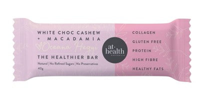 At Health Australia White Choc Cashew & Macadamia Collagen Vegan Protein Bar