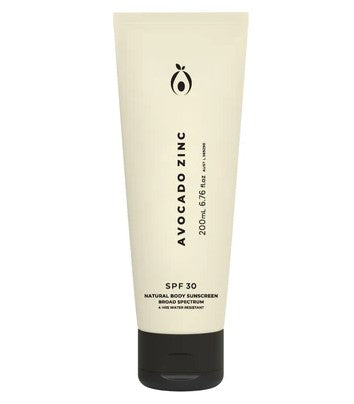 Avocado Zinc SPF30 Natural Body Sunscreen 200ml