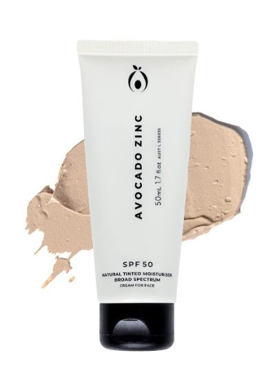 Avocado Zinc SPF50 Tinted Moisturiser Light-Medium 50ml