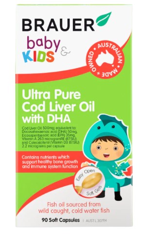 Brauer Baby & Kids Ultra Pure Cod Liver Oil 90Caps