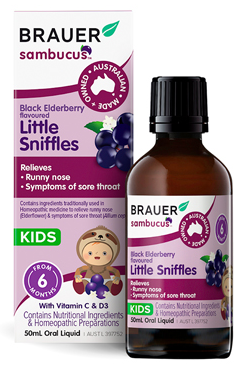 Brauer Sambucus Black Elderberry Little Sniffles for Infants & Kids 50ml
