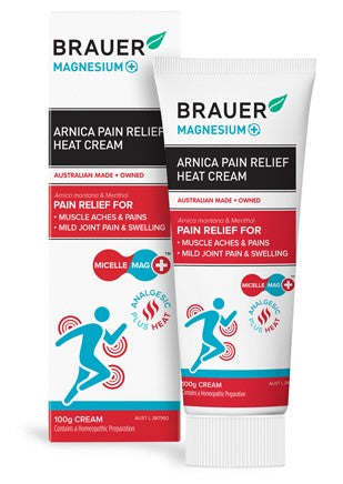 Brauer Magnesium+ Pain Relief Heat Cream 100g