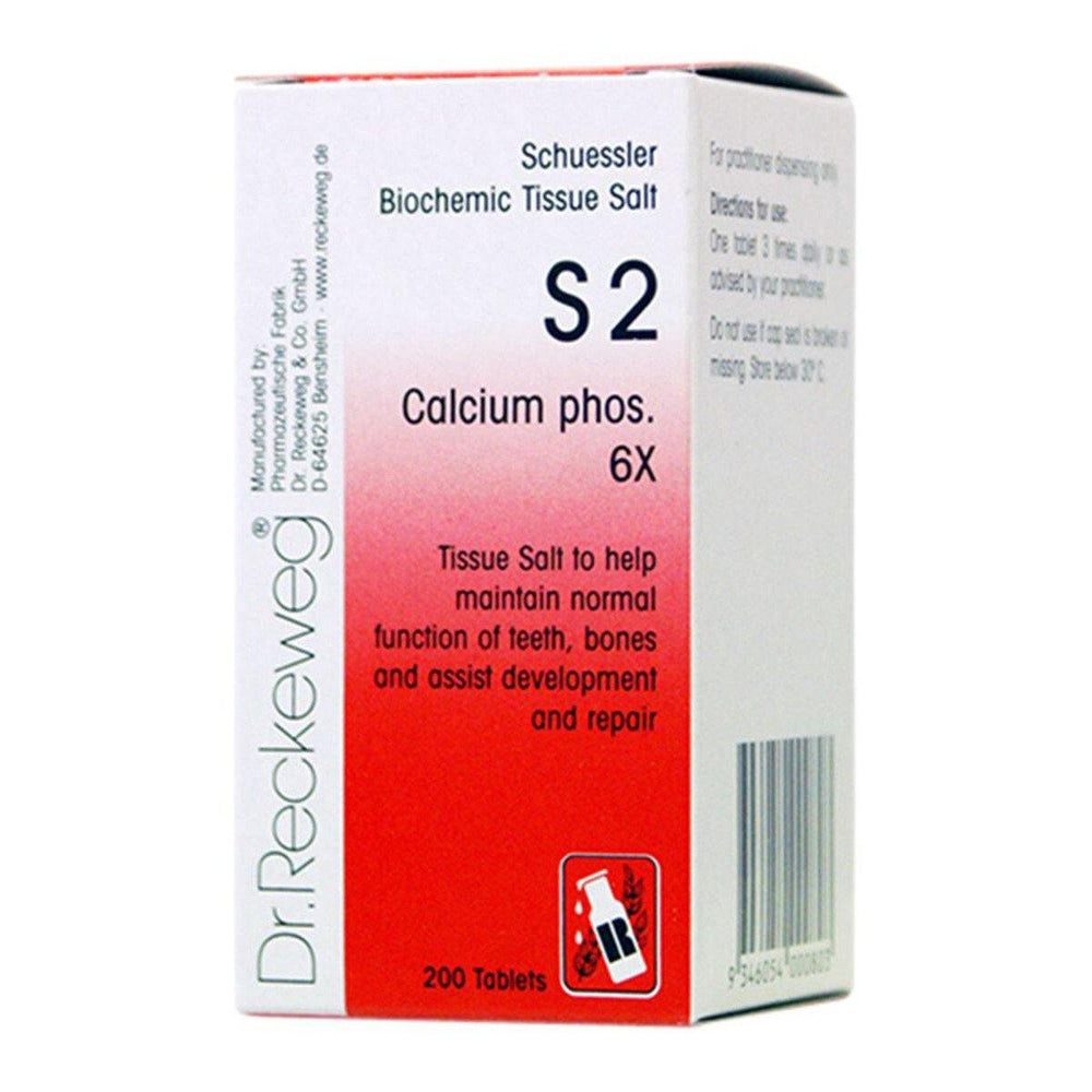 Reckeweg Schuessler Biochemic Tissue Salt S2 Calcium Phos 200Tabs - Luxe Tribe Wellness Dispensary