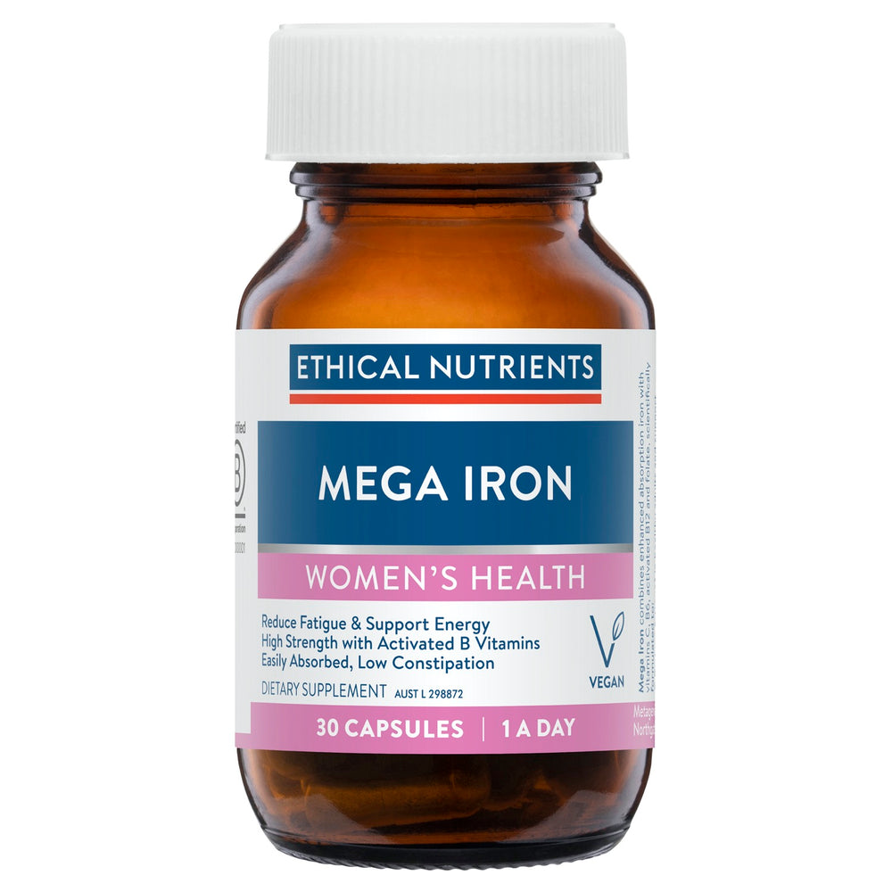 Ethical Nutrients Mega Iron with Activated B Vitamins 30Caps
