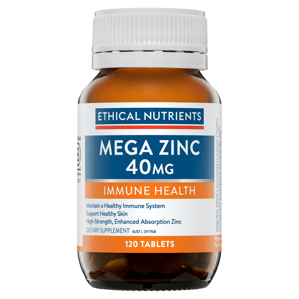 Ethical Nutrients Mega Zinc 40mg 120Tabs