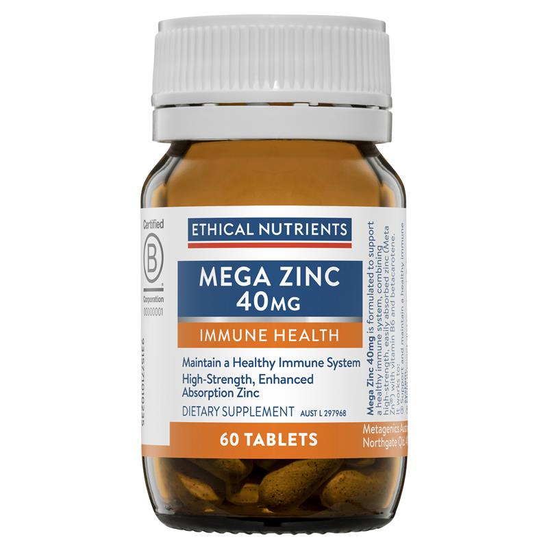 Ethical Nutrients Mega Zinc 40mg 60Tabs