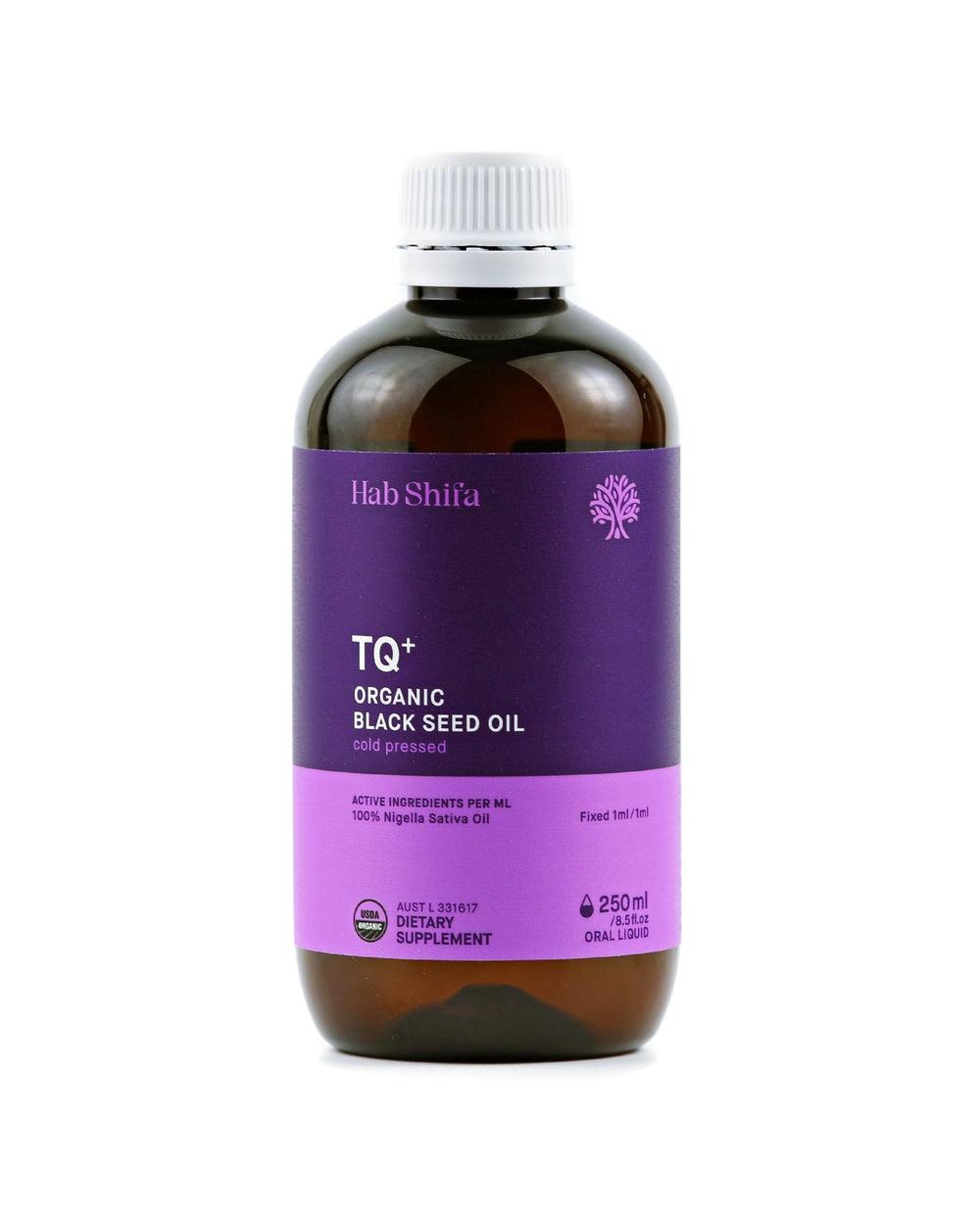 Hab Shifa TQ+ Organic Black Seed (Nigella Sativa) Cold Pressed Oil 250ml