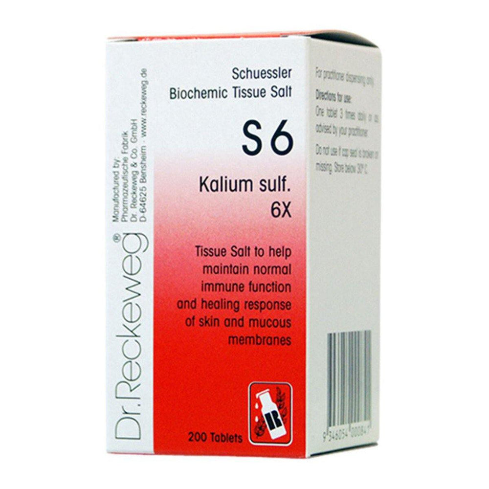 Reckeweg Schuessler Biochemic Tissue Salt S6 Kalium Sulph 200Tabs - Luxe Tribe Wellness Dispensary