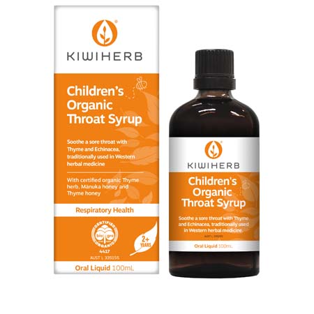 Kiwiherb Children's Organic Throat Syrup 200ml