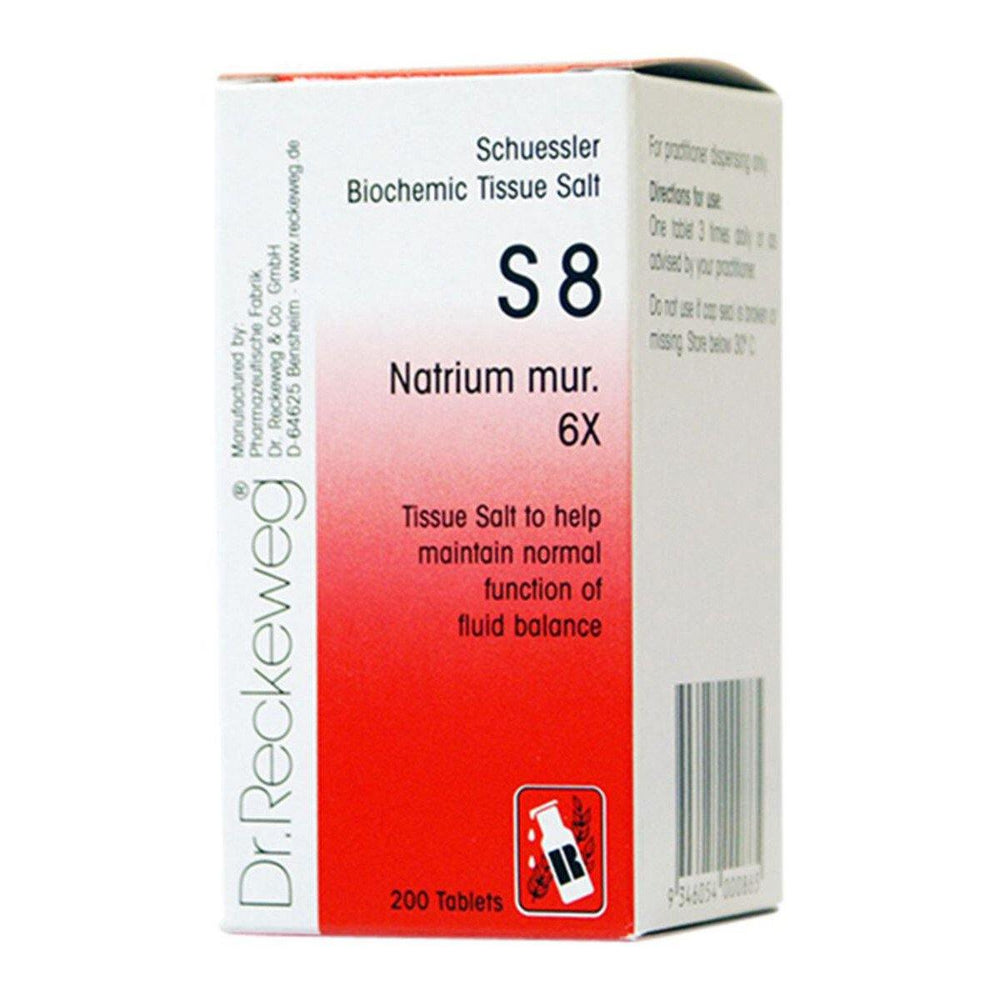 Reckeweg Schuessler Biochemic Tissue Salt S8 Natrium Mur 200Tabs - Luxe Tribe Wellness Dispensary