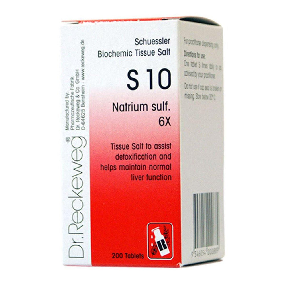Reckeweg Schuessler Biochemic Tissue Salt S10 Natrium Sulph 200Tabs - Luxe Tribe Wellness Dispensary