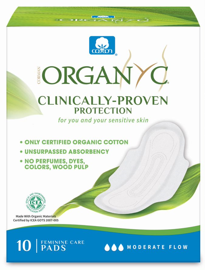 Organyc Organic Ultra Thin Pads with Wings Moderate Flow 10 Pack