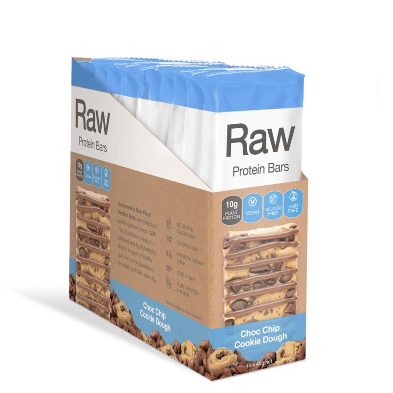 Amazonia Raw Protein Bar Choc Chip Cookie Dough 10 Pack