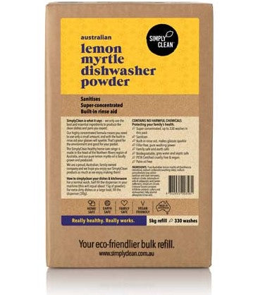 Simply Clean Australian Lemon Myrtle Dishwasher Powder Box 5kg