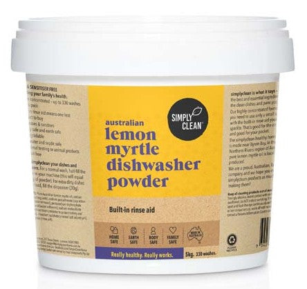 Simply Clean Australian Lemon Myrtle Dishwasher Powder Tub 5kg