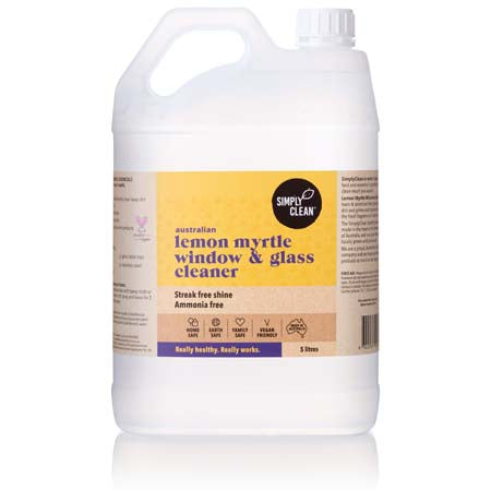 Simply Clean Australian Lemon Myrtle Window & Glass Cleaner 5L