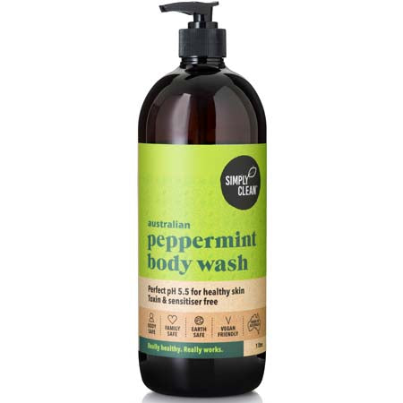 Simply Clean Australian Peppermint Body Wash 1L