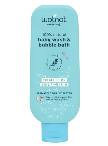 WotNot 100% Natural Baby Wash & Bubble Bath 250ml