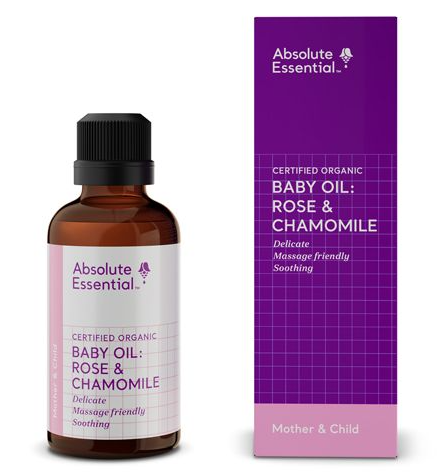Absolute Essential Certified Organic Baby Oil Rose & Chamomile Essential Oil 50ml
