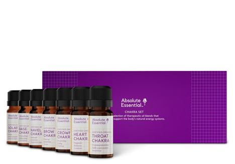 Absolute Essential Certified Organic Chakra Set 7x Essential Oil Blends 10ml