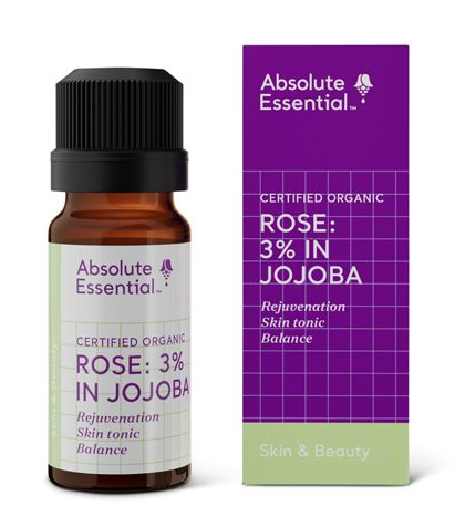 Absolute Essential Certified Organic Rose 3% Essential Oil in Jojoba 10ml