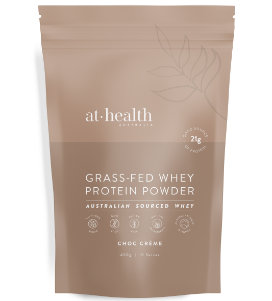 At Health Australia Grass-Fed Whey Protein Isolate Choc Creme 450g