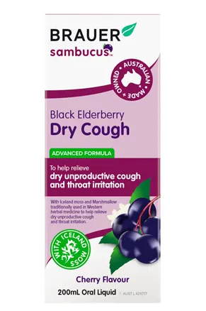 Brauer Sambucus Black Elderberry Dry Cough 200ml